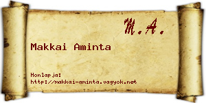 Makkai Aminta névjegykártya